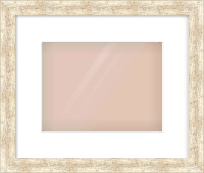 Silver Flat Frame for 24 × 18cm artwork, with Smooth White Single Mount