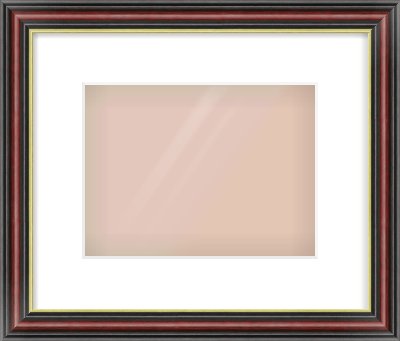 Brown Reverse Frame for 24 × 18cm artwork, with Smooth White Single Mount