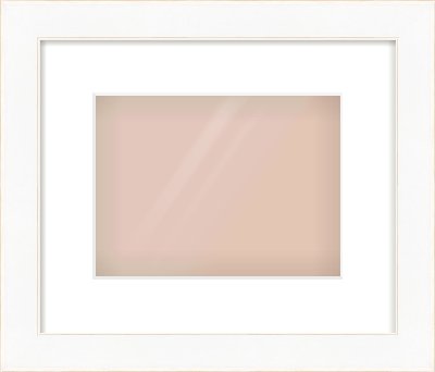 White Flat With Bevel Frame for 24 × 18cm artwork, with Smooth White Single Mount