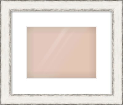 Black/Silver Flat Frame for 24 × 18cm artwork, with Smooth White Single Mount