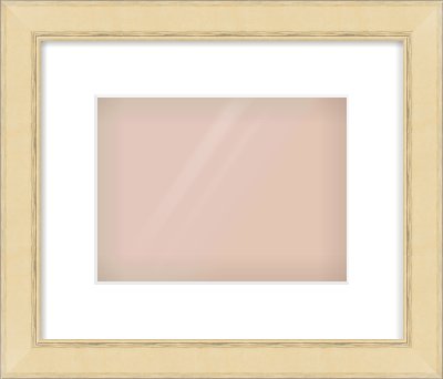 Gold Flat Frame for 24 × 18cm artwork, with Smooth White Single Mount