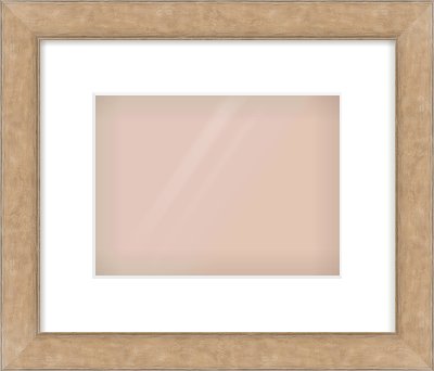 Bronze Flat Frame for 24 × 18cm artwork, with Smooth White Single Mount