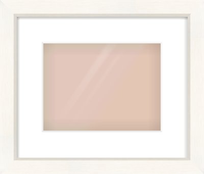 Cream Flat Frame for 24 × 18cm artwork, with Smooth White Single Mount