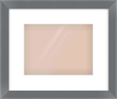 Grey Flat Frame for 24 × 18cm artwork, with Smooth White Single Mount