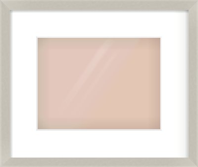 Grey Flat Frame for 24 × 18cm artwork, with Smooth White Single Mount