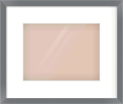 Grey Flat Frame for 24 × 18cm artwork, with Smooth White Single Mount