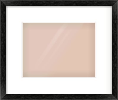 Black Wood Grain Flat Frame for 24 × 18cm artwork, with Smooth White Single Mount