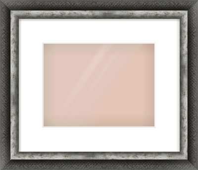 Black / Pewter Reverse Frame for 24 × 18cm artwork, with Smooth White Single Mount