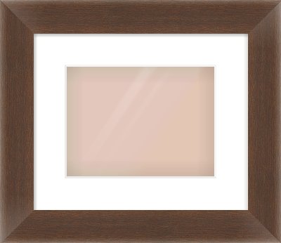 Brown Flat Frame for 24 × 18cm artwork, with Smooth White Single Mount