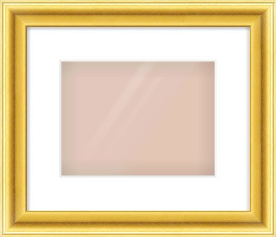 Gold Cushion Frame for 24 × 18cm artwork, with Smooth White Single Mount