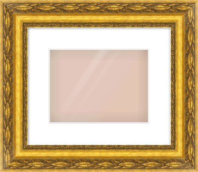 Gold Spoon Frame for 24 × 18cm artwork, with Smooth White Single Mount
