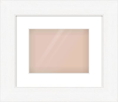 Natural Grain / White Stain Stepped Frame for 24 × 18cm artwork, with Smooth White Single Mount