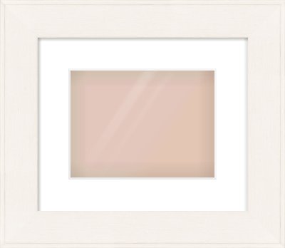 Ivory Flat Frame for 24 × 18cm artwork, with Smooth White Single Mount