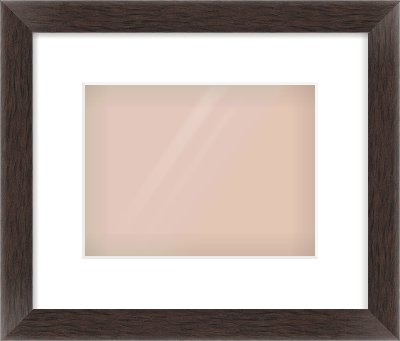 Brown Flat Frame for 24 × 18cm artwork, with Smooth White Single Mount