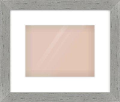 Pale Grey Flat Frame for 24 × 18cm artwork, with Smooth White Single Mount