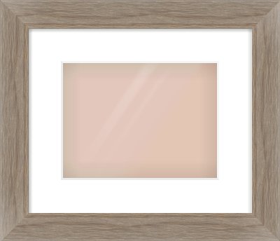Grey Wood Flat Frame for 24 × 18cm artwork, with Smooth White Single Mount