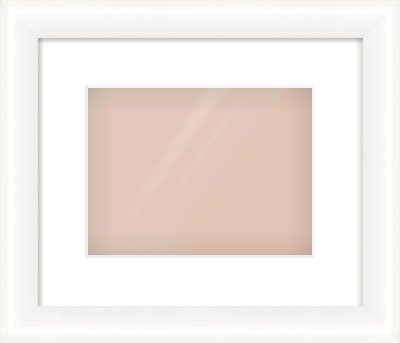 Gloss White Cushion Frame for 24 × 18cm artwork, with Smooth White Single Mount
