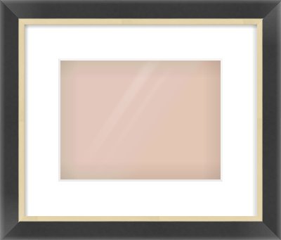 Black/Gold Flat Frame for 24 × 18cm artwork, with Smooth White Single Mount