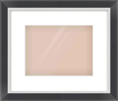 Black/Silver Flat Frame for 24 × 18cm artwork, with Smooth White Single Mount