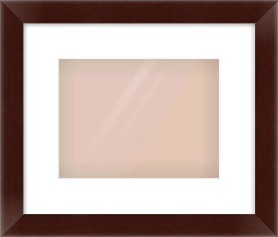 Brown Flat Frame for 24 × 18cm artwork, with Smooth White Single Mount