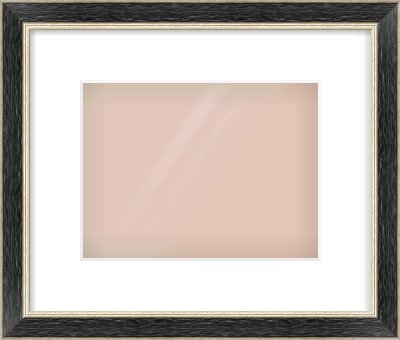 Black & Champagne Silver Reverse Frame for 24 × 18cm artwork, with Smooth White Single Mount