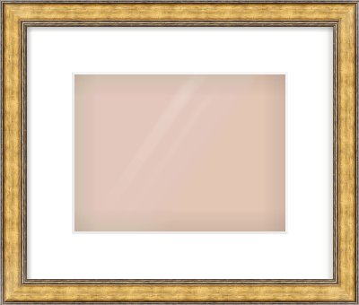 Gold Spoon Frame for 24 × 18cm artwork, with Smooth White Single Mount