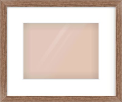 Walnut Flat Frame for 24 × 18cm artwork, with Smooth White Single Mount