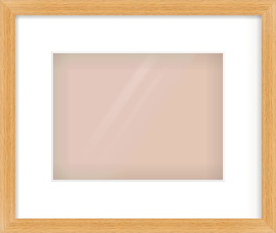 Oak Veneer Flat Frame for 24 × 18cm artwork, with Smooth White Single Mount