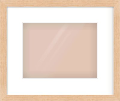 Light Oak Veneer Flat Frame for 24 × 18cm artwork, with Smooth White Single Mount