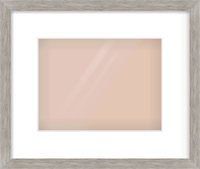 Grey Wood Grain Flat Frame for 24 × 18cm artwork, with Smooth White Single Mount