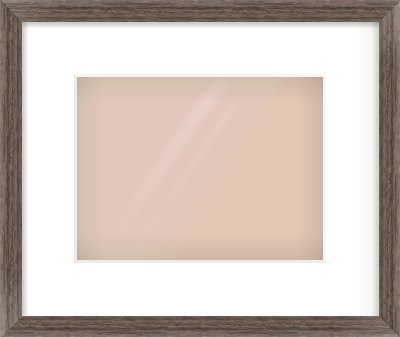 Dark Walnut Flat Frame for 24 × 18cm artwork, with Smooth White Single Mount