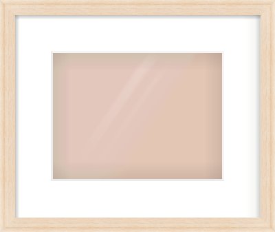 Natural Wood Flat Frame for 24 × 18cm artwork, with Smooth White Single Mount