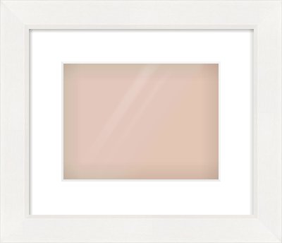 White Beveled Frame for 24 × 18cm artwork, with Smooth White Single Mount