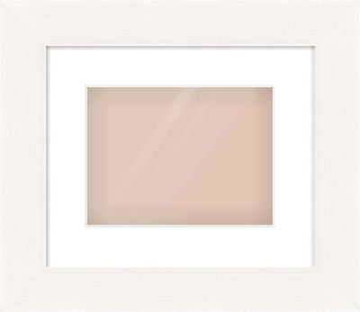 White Beveled Frame for 24 × 18cm artwork, with Smooth White Single Mount