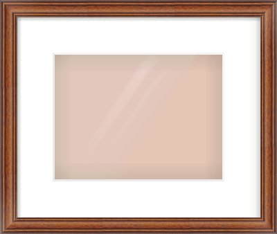 Brown Cushion Frame for 24 × 18cm artwork, with Smooth White Single Mount