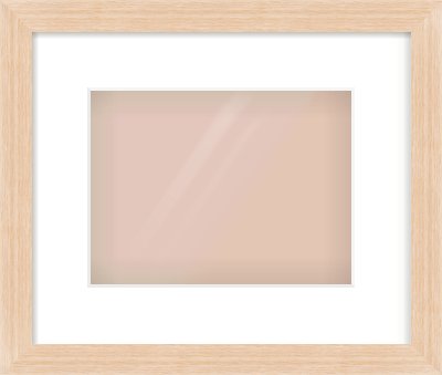Light Oak Veneer Flat Frame for 24 × 18cm artwork, with Smooth White Single Mount