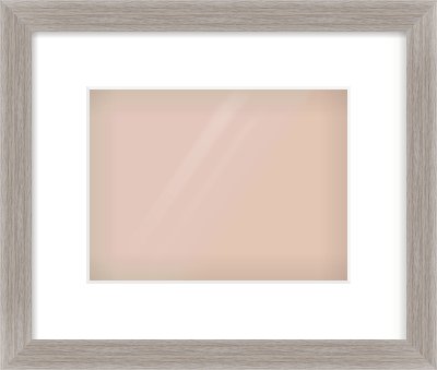 Grey Flat Frame for 24 × 18cm artwork, with Smooth White Single Mount