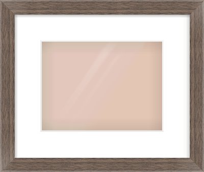 Dark Walnut Flat Frame for 24 × 18cm artwork, with Smooth White Single Mount