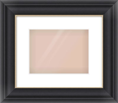 Black/Gold Scoop Frame for 24 × 18cm artwork, with Smooth White Single Mount