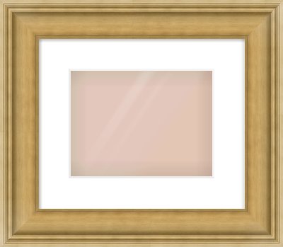 Gold Scoop Frame for 24 × 18cm artwork, with Smooth White Single Mount