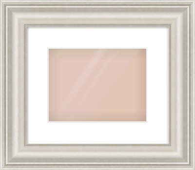 Silver Scoop Frame for 24 × 18cm artwork, with Smooth White Single Mount