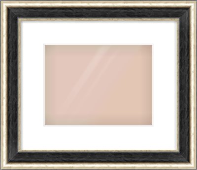 Black & Champagne Silver Spoon Frame for 24 × 18cm artwork, with Smooth White Single Mount