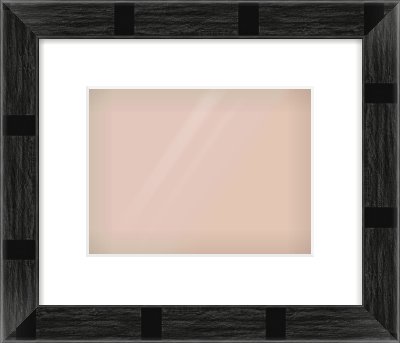 Black Flat Frame for 24 × 18cm artwork, with Smooth White Single Mount