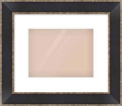 Black & Champagne Silver Bevel Frame for 24 × 18cm artwork, with Smooth White Single Mount