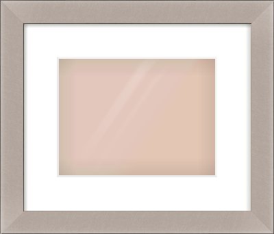 Brushed Silver & Black Sided Flat Frame for 24 × 18cm artwork, with Smooth White Single Mount
