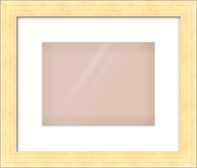 Gold Face, Black Sides Flat Frame for 24 × 18cm artwork, with Smooth White Single Mount