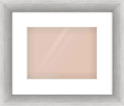 Silver Cushion Frame for 24 × 18cm artwork, with Smooth White Single Mount
