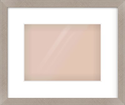 Silver & Black Sided Flat Frame for 24 × 18cm artwork, with Smooth White Single Mount