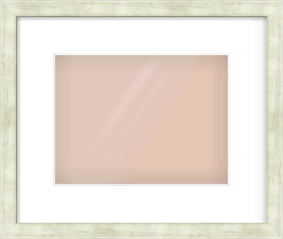 Champagne Flat Frame for 24 × 18cm artwork, with Smooth White Single Mount
