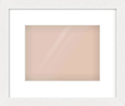 White Stain Flat Frame for 24 × 18cm artwork, with Smooth White Single Mount